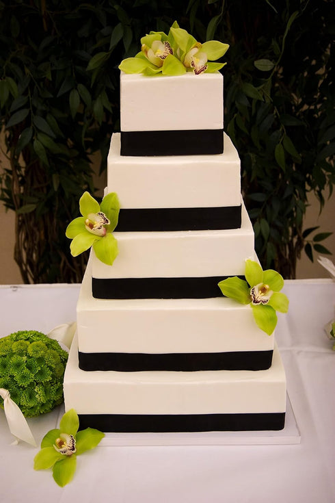 Silverlake 5-Tier Square Cake Dummy Set, American-Made Hard Foam Cake Dummies, 4" High x 4,6,8,10,12" Squares