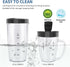La Reveuse Personal Size Blender 250 Watts Power for Shakes, Smoothies, Sauces with 1 Piece 15 oz Cup & 1 Piece 10 oz