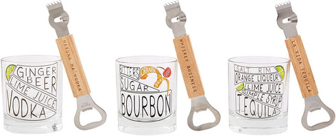 Mud Pie Tequila Drink Recipe Glass 8 oz with Tool 6 1/2"
