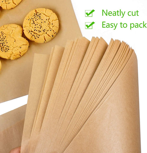 QYH 100 Pcs Parchment Paper Sheets for Baking, 8x12 Inches Unbleached Precut for Cookies, Frying, Air Fryer Cooking