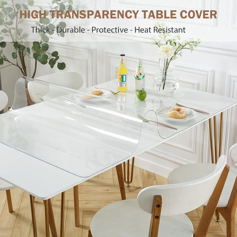 22 44 Inch, 1.5mm LovePads Clear Desk Mat x Thick Clear Table Protector, Waterproof Plastic Table Cover Protector, PVC