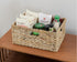 Large Wicker Basket, Water Hyacinth Wicker Storage Basket for Organizing, Rectangular Basket with Handles