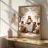 Hwetui 3D 12x16 inch Framed Jesus With Children Wall Art, Textured Christian Jesus Teaching Kids Wall Decor Paintings