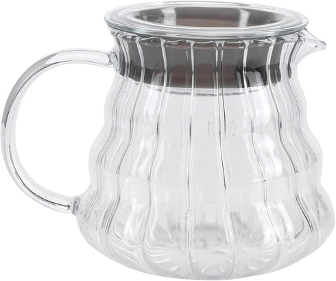 Fdit Transparent High Borosilicate Glass Coffee Pot Exquisite Coffee Maker Kettle Teapot Supply with Rubber Cover for Home Hotel Office(1#) Coffee Servers