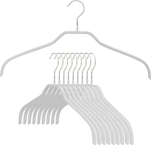 MAWA Ft Reston Lloyd Silhouette Non-Slip Space Saving Clothes Hanger, Set of 10, White