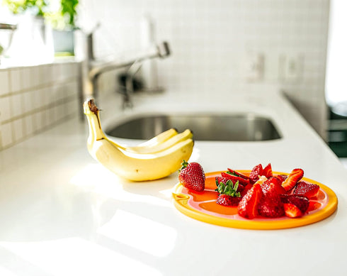 Dexas Citrus Slice Cutting Board/Serving Board, 9 inches, Grapefruit