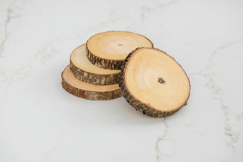 Lipper International Acacia Tree Bark Coasters, Set of 4