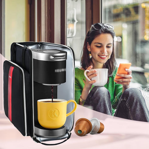 Coffee Maker Travel Bag for Keurig K-Mini, Single Serve Brewer Carrying Case with Multiple Pockets