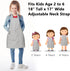 Kids Adjustable Cotton Bib Chef Apron with Pocket, Toddler Apron for Boys Girls Age 2 to 5 Years