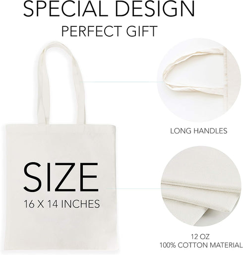 Funny The Office Merch Gifts Tote Bag for Women, Natural Reusable Eco-Friendly Cotton, Off White
