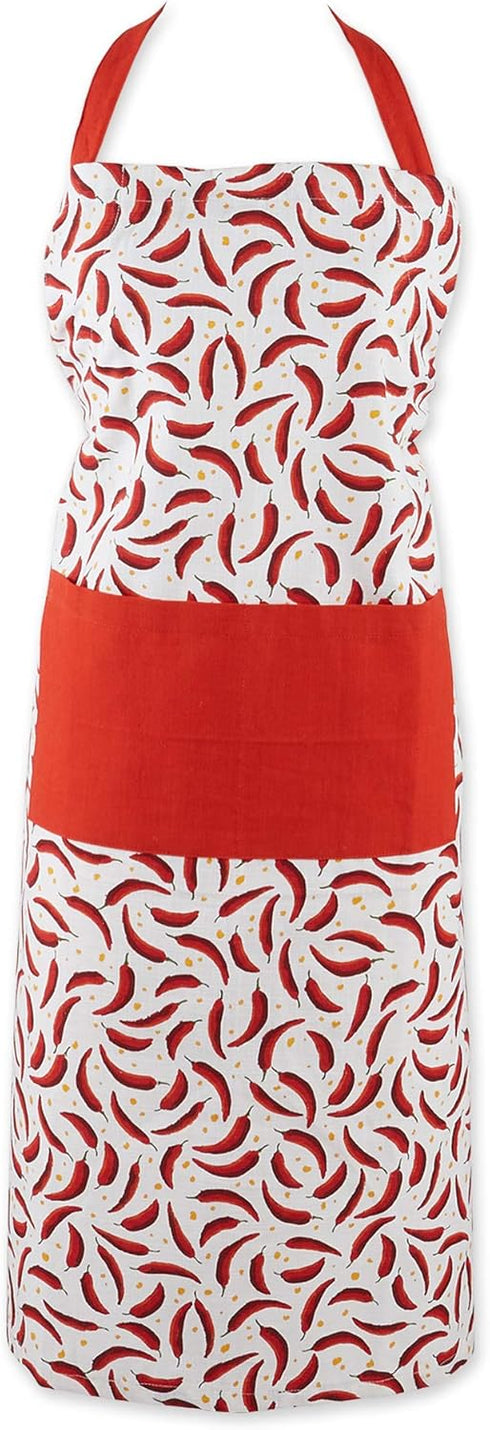 DII Caliente Collection Kitchen Chef's Apron, Chili Peppers