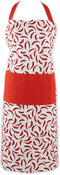 DII Caliente Collection Kitchen Chef's Apron, Chili Peppers
