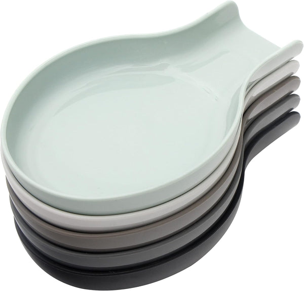 Youngever 5 Pack Plastic Spoon Rests, Kitchen Utensil Holders, Plastic Holders (Urban Color)