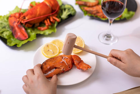 Sisims 8.26" Hammers (16 Wooden Crab Mallets Crab Lobster Seafood Crackers pieces)