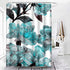 Emvency Aqua Shower Curtain - Blue Flower Floral Teal Pattern with Roses, Waterproof Polyester Fabric 72 x 72 inches