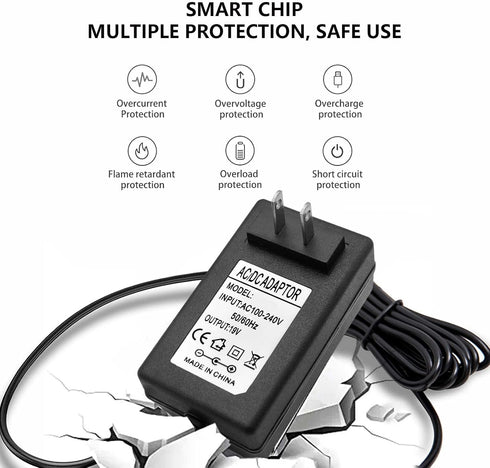 19V AC DC Charger Power Cord for Eufy RoboVac 11S 12 15C 25C 30C 35C, Compatible with Various Robot Vacuums