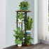 4 5 LINZINAR Plant Stand Indoor Tier Potted Multiple Plant Shelf Stands for Garden Corner Balcony Living Room Black
