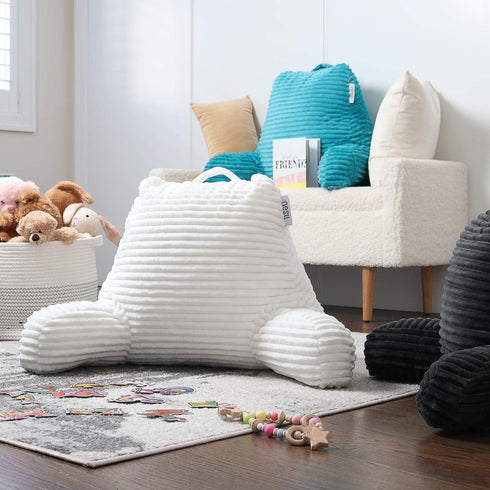 Nestl Reading Pillow with Shredded Memory Foam, Luxe Cut Plush Back Pillow for Sitting Up in Bed, Back and Arms