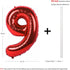 40 inch Red Big Number 9 Birthday Party Decoration, Foil Polyester Film Balloons for Anniversary Party, Wedding for