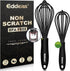 Mini Silicone Whisk - Small 7+9in BPA Free Whisk for Beating and Mixing, Non Scratch Coated
