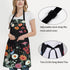 ASPMIZ Floral Apron for Adults - Waterproof Women Apron with 2 Pockets, Flower Cooking Apron, Gifts BBQ Grill