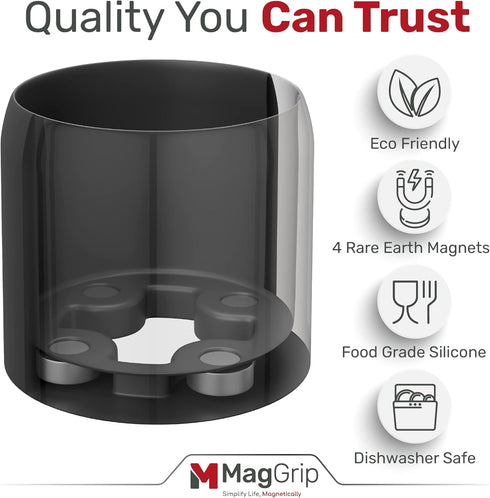 Magnetic Spice Jars Grip - RV Kitchen Organization Must-Haves, Space Saving 4pk in Black
