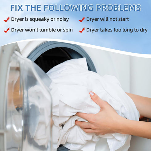 Dryer Drum Roller Replacement Compatible with LG Models, Includes Roller Kit & Dryer Belt
