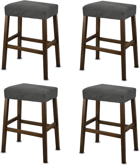 NeColorLife Rectangle Bar Stool Covers,Stretch Waterproof Saddle Seat Covers for Counter Height