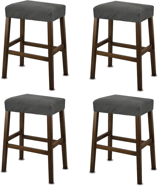 NeColorLife Rectangle Bar Stool Covers,Stretch Waterproof Saddle Seat Covers for Counter Height