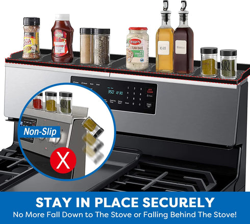 Hydream Stove Top Magnetic Shelf, 30 Inch Over the Stove Spice Rack, Black