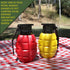 Caliber Gourmet Condiment Dispenser Set - Grenade Shape Squeeze Bottles for BBQ, Camping, Ketchup Mustard, Red & Yellow