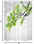 Ambesonne Nature Stall Shower Curtain, Twiggy Spring Tree Branch Leaves Graphic, Fabric Bathroom Decor Set with Hooks,