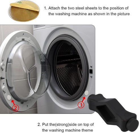 Fdit Mouth Shape Strong Magnet Washer Door Stop - Magnetic Washing Machine Door Holder, Flexible Prop Fits Most Washing