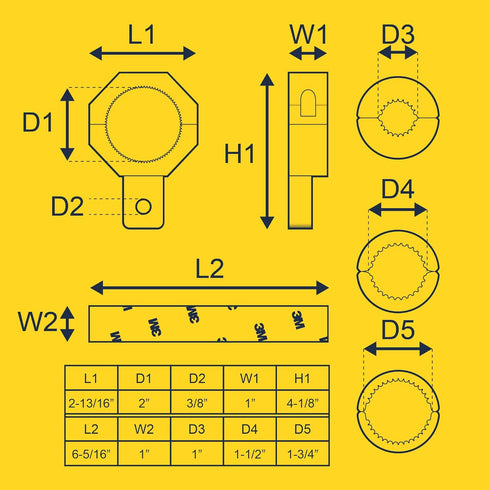 Off-Road ATV UTV Light Bar Mounts, Mounting Bracket Kits for 1"/1.5"/1.75"/2" Inch Vertical Bar, 2 Units