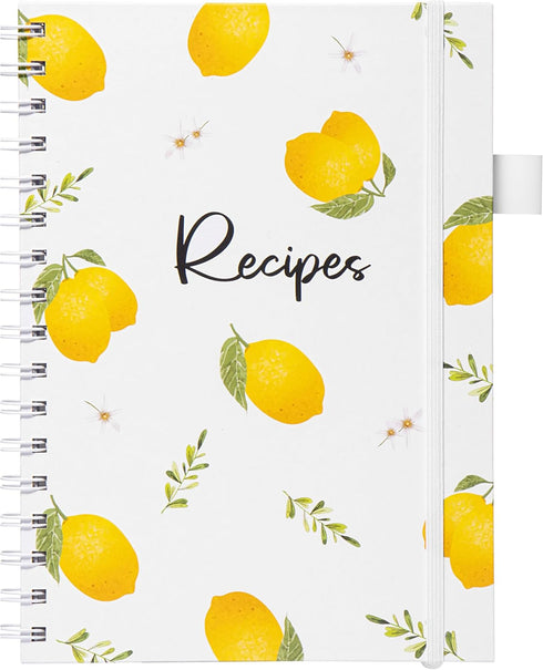 OUTSHINE 6 x 9 Lemons Hardcover Recipe Binder: Blank Recipe Binder to Write Your Own Recipes