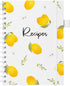OUTSHINE 6 x 9 Lemons Hardcover Recipe Binder: Blank Recipe Binder to Write Your Own Recipes