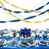 NICROLANDEE Navy Blue Party Decorations - 6 Rolls of Navy Blue Gold Ivory Crepe Paper Streamers for Wedding Birthday