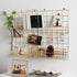 Metal Mesh Wall Grid Panel Hanging Basket, Decorative Desk Storage Organizer for Office, Set of 5, Gold