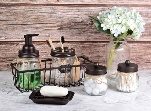 Kitchen and Bathroom Soap Dish Tray - Metal 2-Piece with Drainage Grid and Holder for Kitchen Sink, Rust Resistant