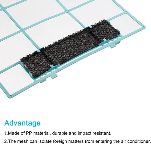 PATIKIL Air Conditioner Air Filter 13.58" x 10.83", Plastic Replacement Screen with Foam for HVAC, Blue Black