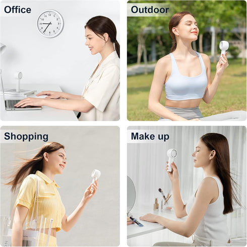 JISULIFE Handheld Fan, Portable Bladeless Mini Fan with 4500mAh, 18H Max Cooling Time, USB Rechargeable for Travel