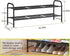 2 Closet LINZINAR Shoe Rack Tier Storage Organizer for Entryway Metal Black