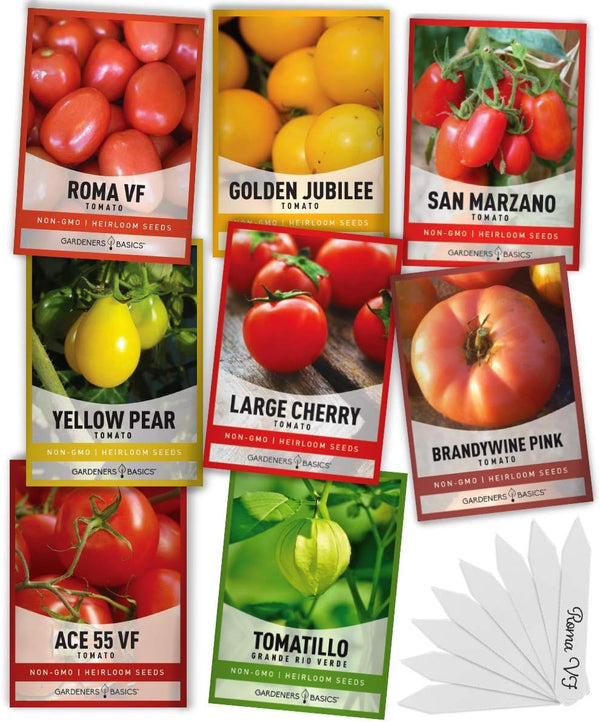 Gardeners Basics, Heirloom Tomatoes for Planting 8 Variety Pack, San Marzano, Roma