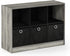 Furinno Basic 3x2 Cube Storage Bookcase Organizer with Bins in French Oak Grey/Black