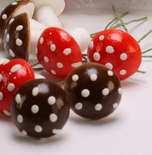 3/4" Set 10-218-0117 Meyer Imports Red & Brown Mix - Spun Cotton - of Wonderful World of Spun Cotton Mushrooms!