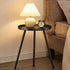LMGVRZK Small Round Side Table Metal End Table Outdoor Black Side Table Mid-Century Modern Accent Table for Office