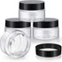 SATINIOR 6 Pack 1 oz Plastic Jars Containers with Lids, Wide Mouth Refillable Leakproof Round Empty Jars for Home