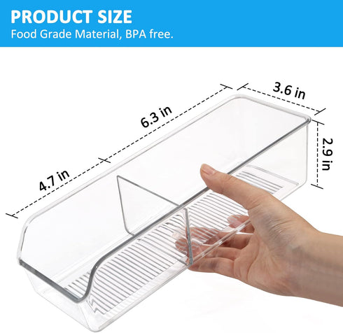 Tea Bag Organizer, Tea Bag Holder Box Storage Bin, Clear Tea Packet Plastic Drawer, Sugar Packet, Coffee, Condiment, Tea Spice Bag Holder for Kitchen Cabinet, Countertop, Fridge - 2Pack by FUCDTEFC