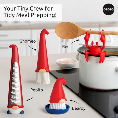 OTOTO Gnomeo Pastry Brush - Silicone Basting Brush for Cooking, Spread Oil Butter Sauce for BBQ Grill Baking, Gnomes