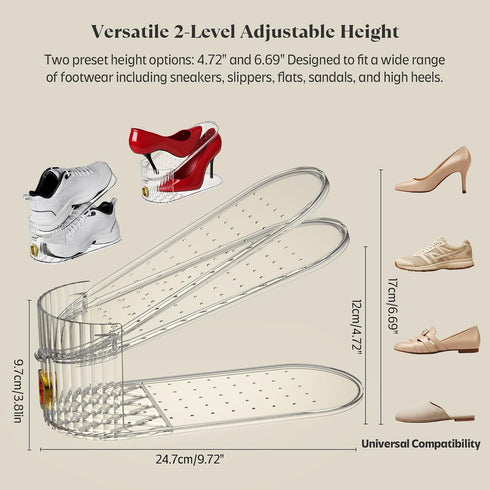 SummerVines 10 Pack 50% Closet 10 Pack) Clear Shoe Slot Organizer, Shoe Stacker Organizer Holders for A Pair of Shoes